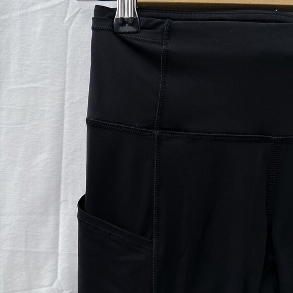 Lululemon Wunder Under Workout Crop Leggings Side Pockets Mid-Rise Black Women 4 - Picture 6 of 12